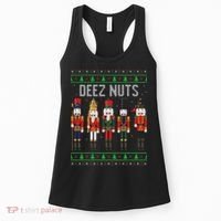 Deez Nuts Nutcracker Funny Ugly Christmas Sweater Meme Gift Women's Tank Top thumb 0