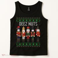 Deez Nuts Nutcracker Funny Ugly Christmas Sweater Meme Gift Tank Top thumb 2