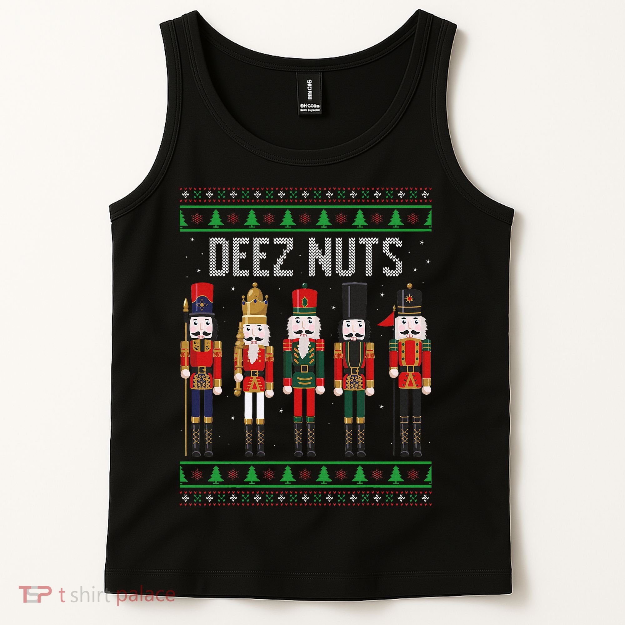 Deez Nuts Nutcracker Funny Ugly Christmas Sweater Meme Gift Tank Top