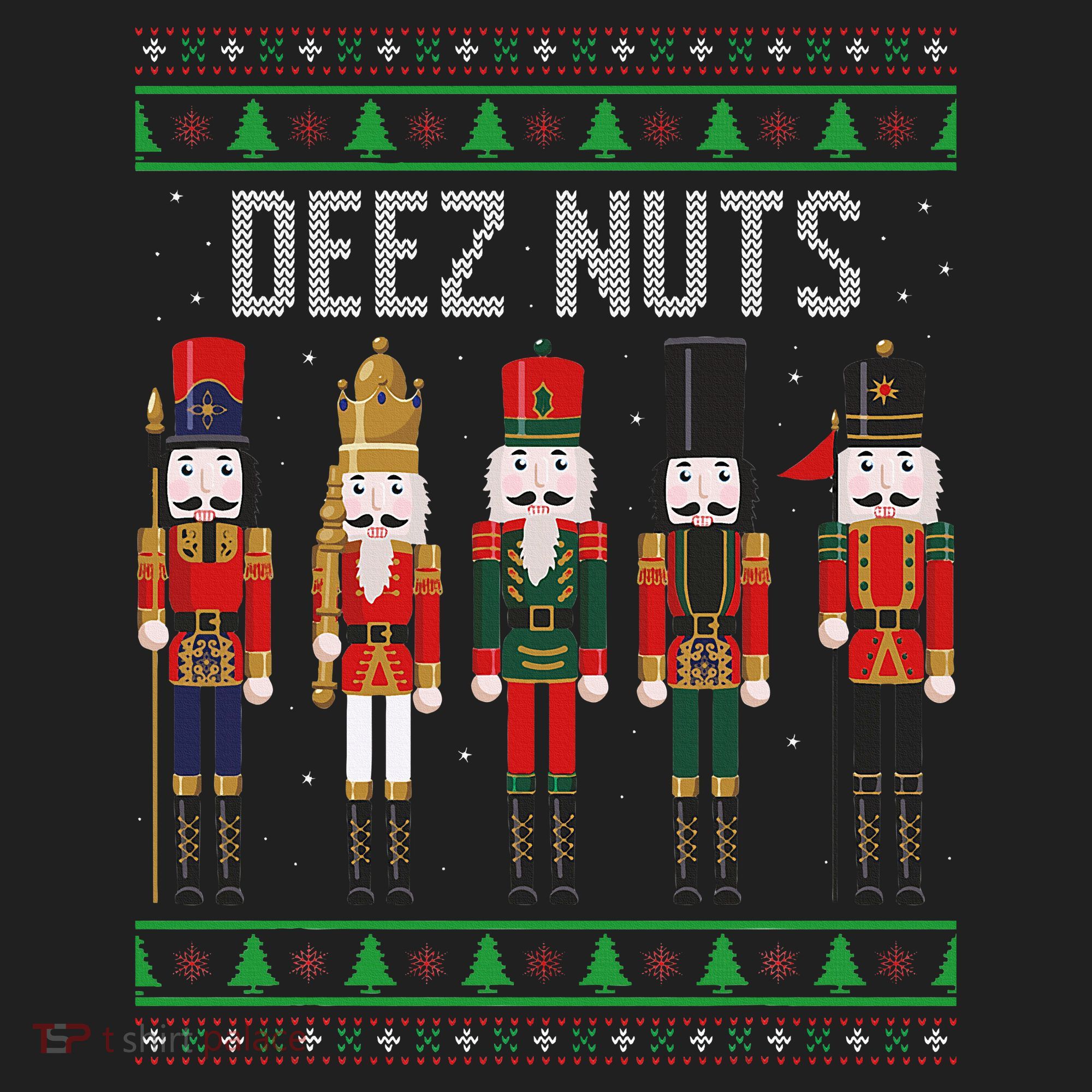 Deez Nuts Nutcracker Funny Ugly Christmas Sweater Meme Gift Golf Towel
