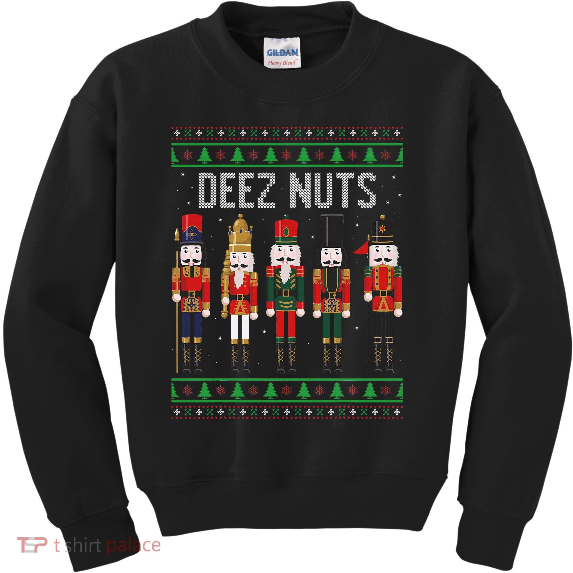 Deez Nuts Nutcracker Funny Ugly Christmas Sweater Meme Gift Kids Sweatshirt