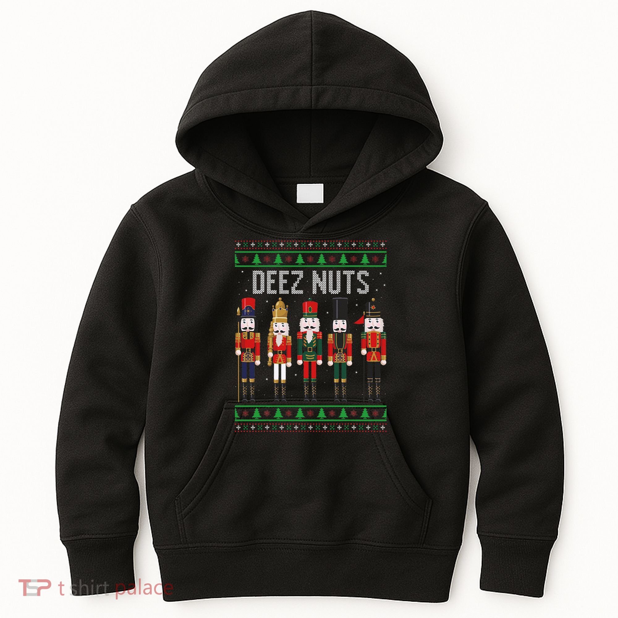 Deez Nuts Nutcracker Funny Ugly Christmas Sweater Meme Gift Kids Hoodie