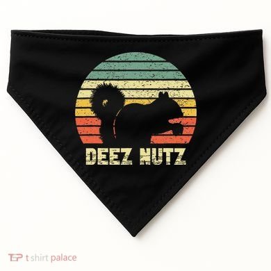 Deez Nuts Nutcracker Squirrel Deez Nutz Deezs Nut Funny  USA-Made Doggie Bandana
