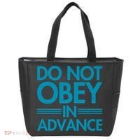 Do Not Obey In Advance Teal Premium Tote Bag thumb 0
