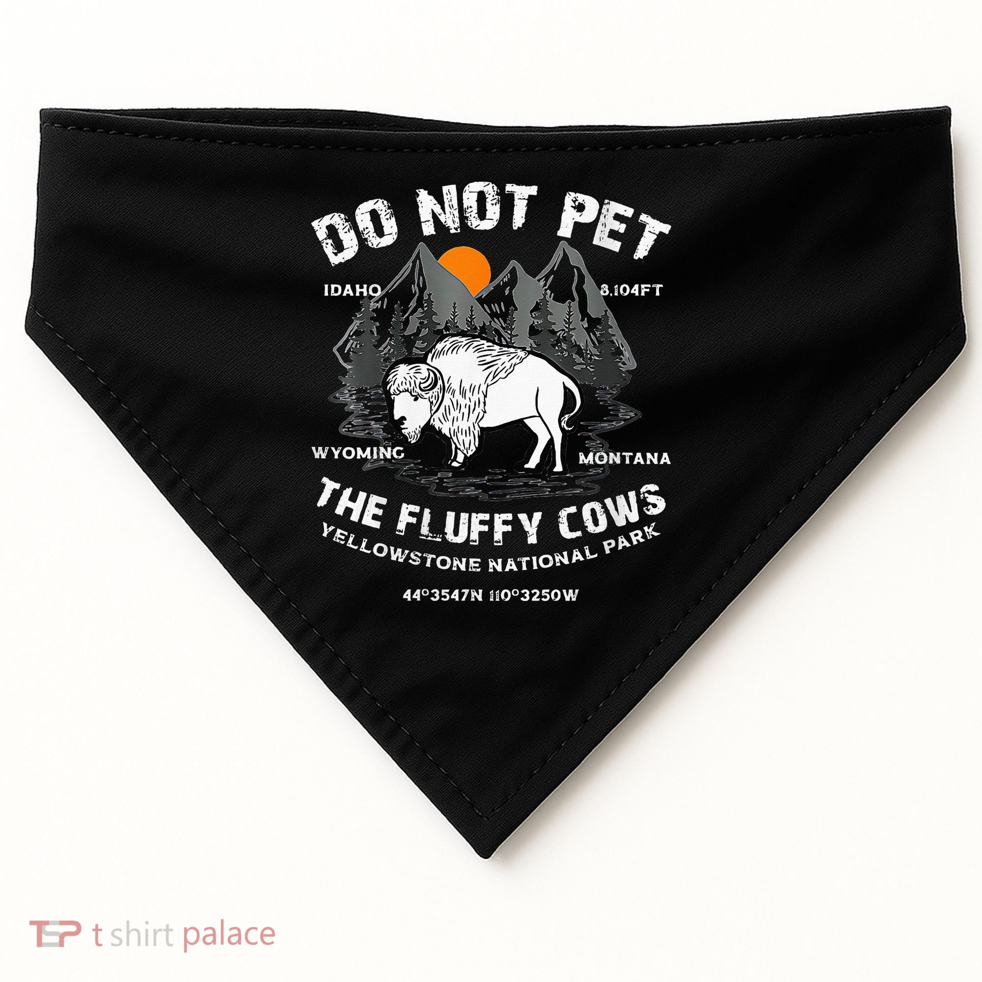 Do Not Pet Fluffy Cows Bison Yellowstone National Park USA-Made Doggie Bandana
