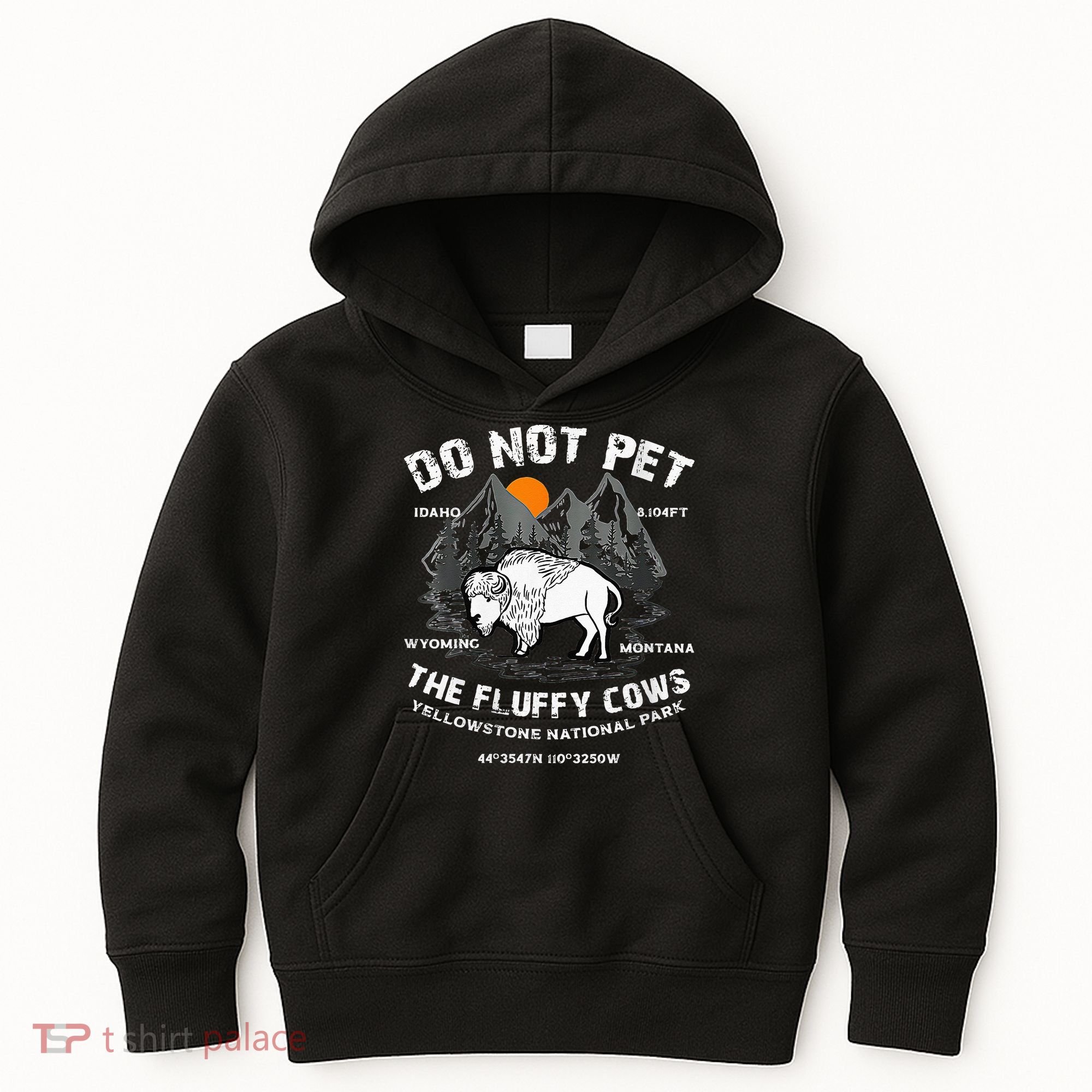 Do Not Pet Fluffy Cows Bison Yellowstone National Park Kids Hoodie