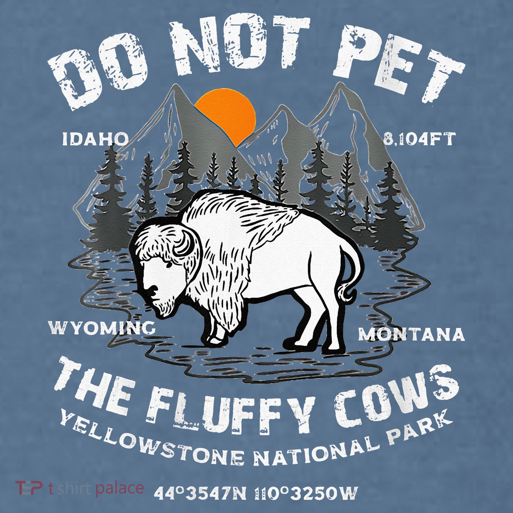 Do Not Pet Fluffy Cows Bison Yellowstone National Park Comfort Colors Garment-Dyed Hooded Sweatshirt