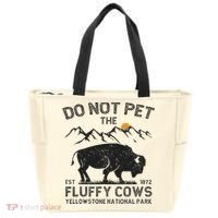 Do Not Pet The Fluffy Cows Yellowstone National Park Cows Tote Bag thumb 0