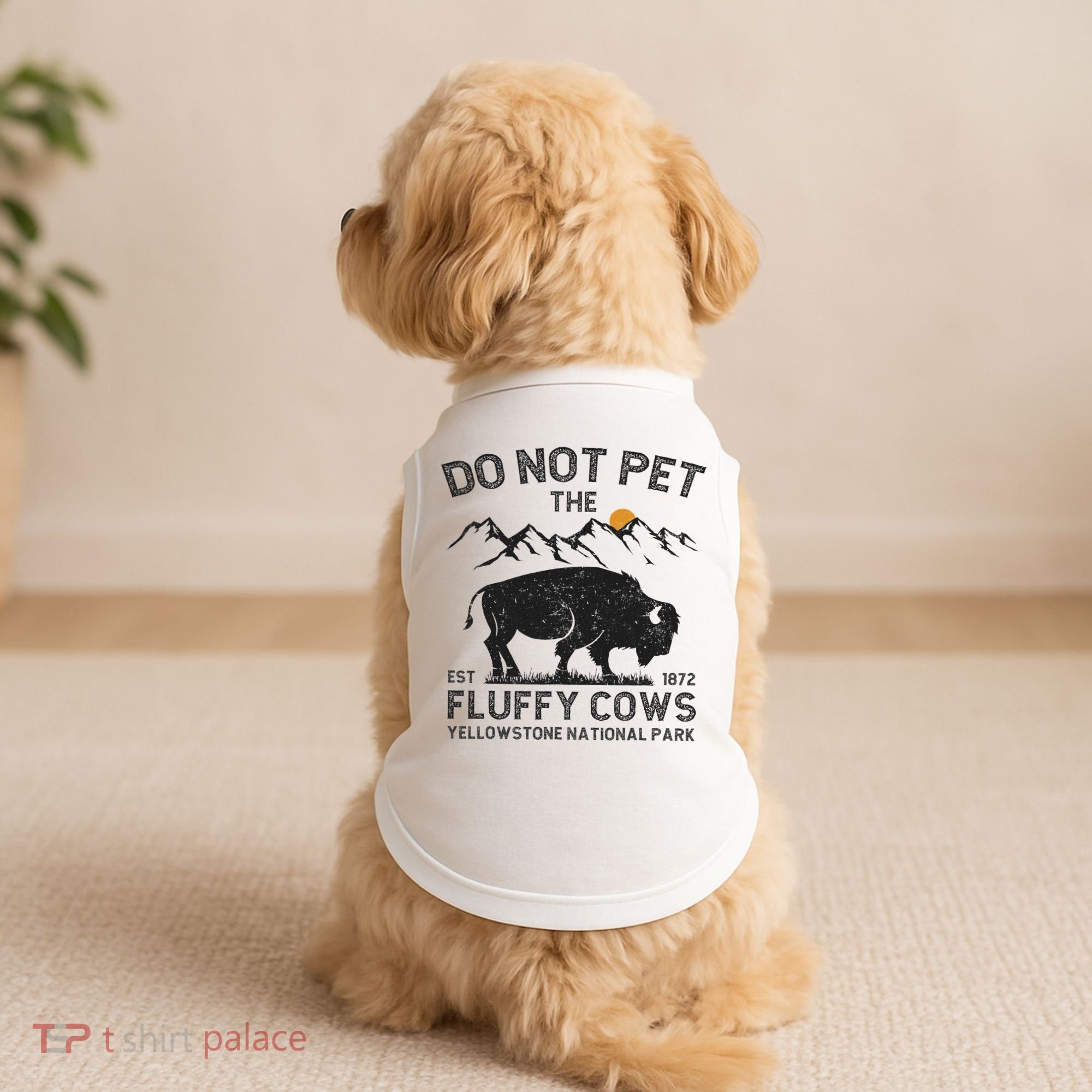 Do Not Pet The Fluffy Cows Yellowstone National Park Cows Doggie Tank