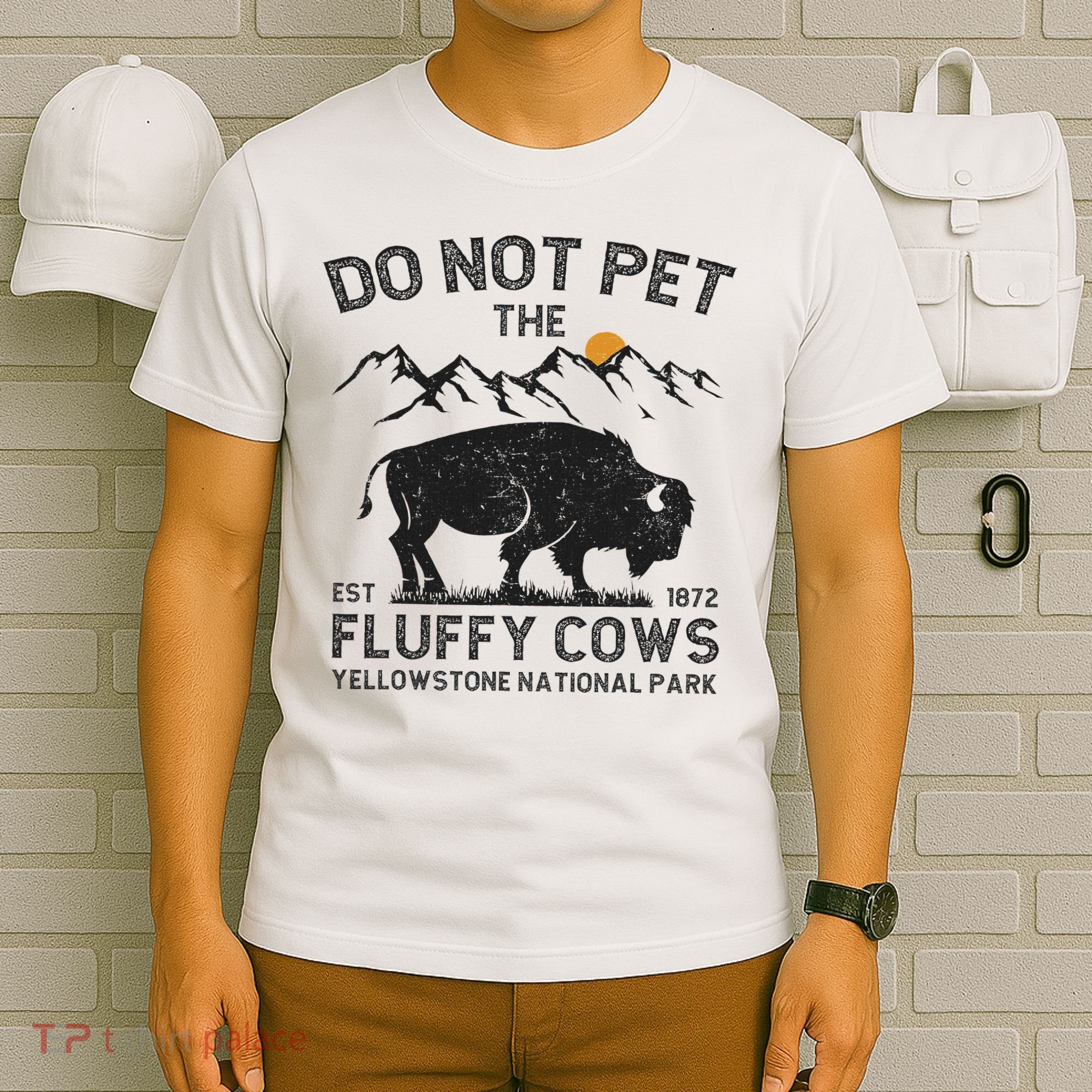 Do Not Pet The Fluffy Cows Yellowstone National Park Cows T-Shirt