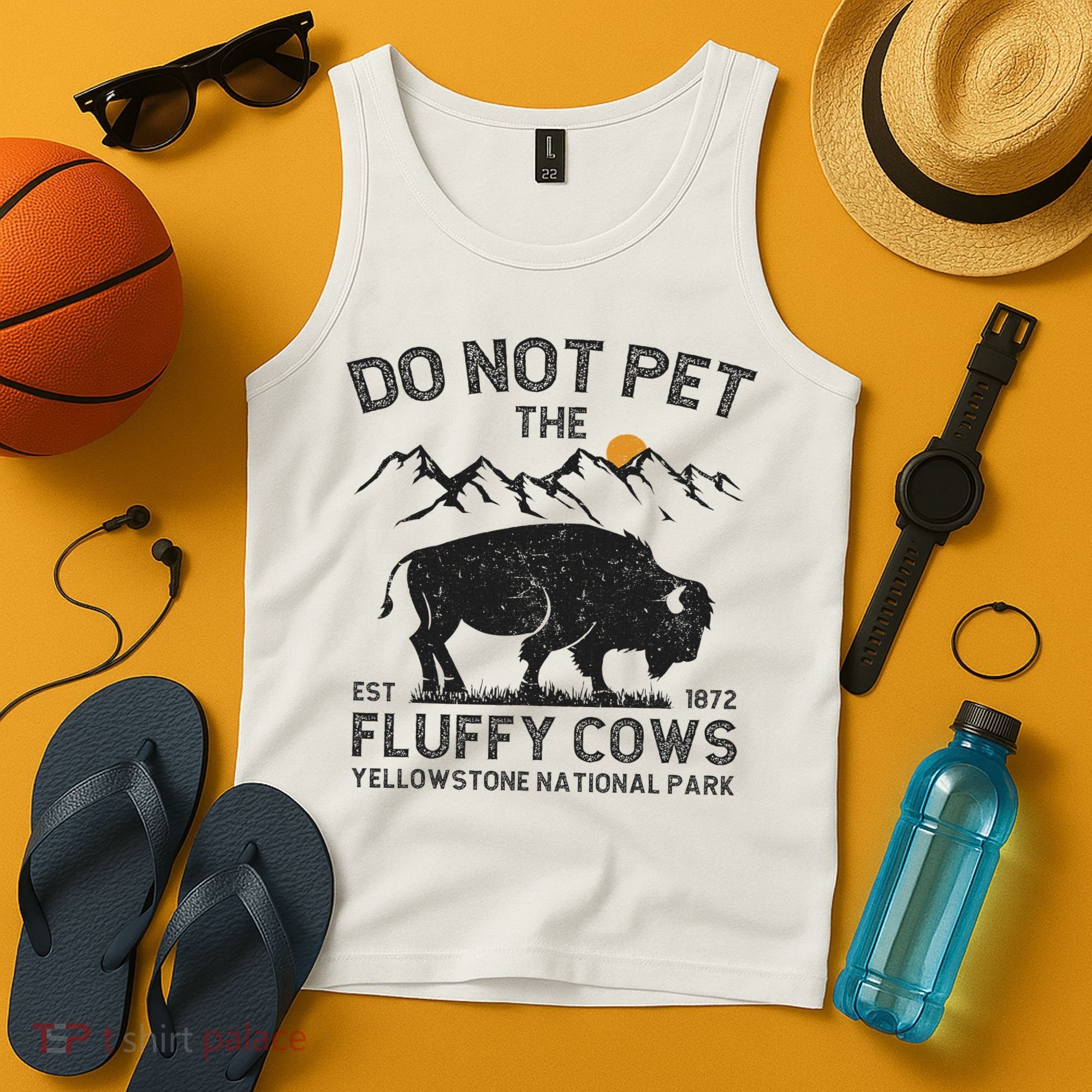 Do Not Pet The Fluffy Cows Yellowstone National Park Cows Tank Top