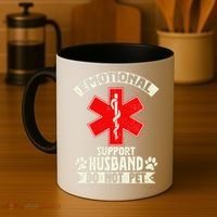 Do Not Pet Emotional Support Husband Funny Coffee Mug thumb 4