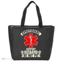Do Not Pet Emotional Support Husband Funny Tote Bag thumb 0