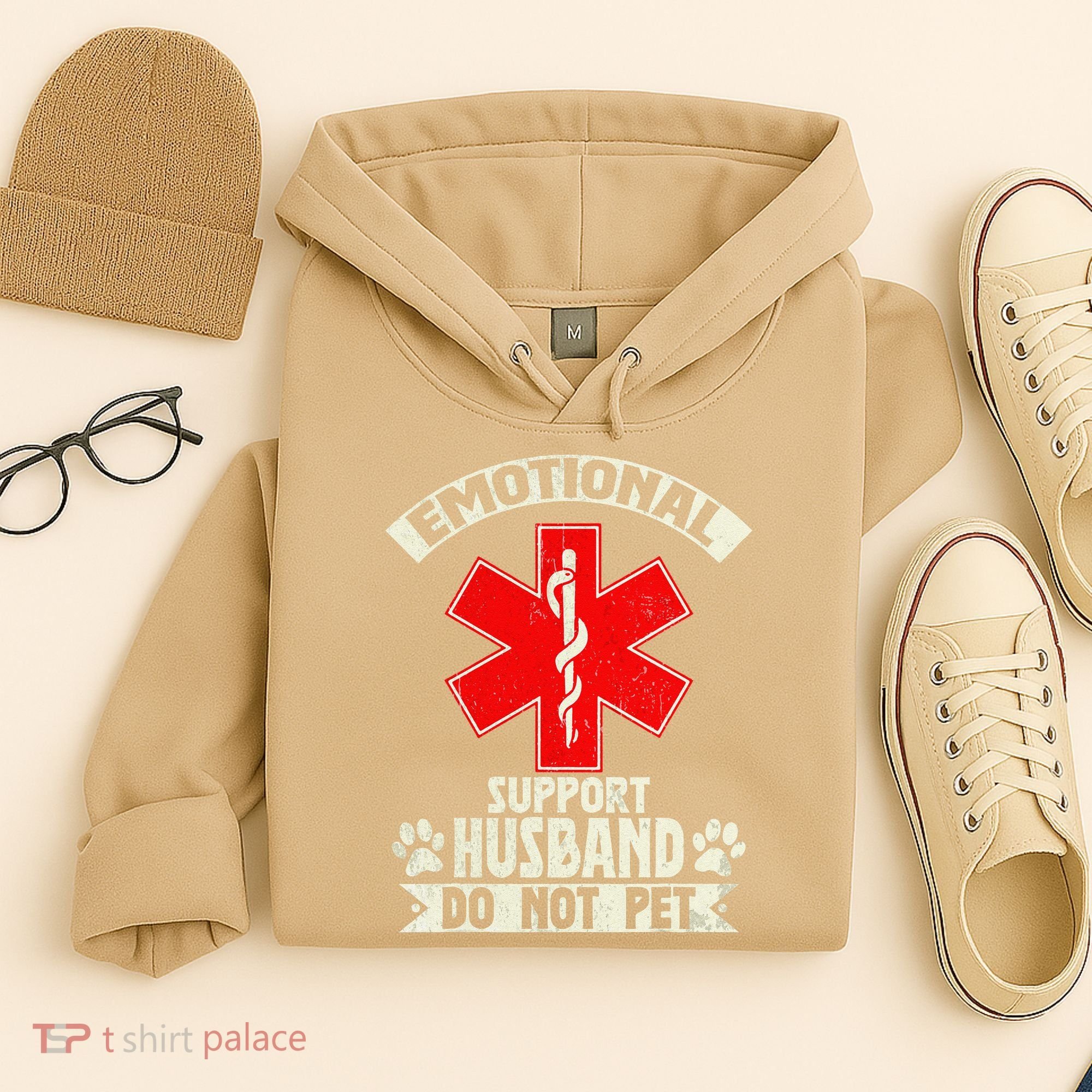 Do Not Pet Emotional Support Husband Funny Hoodie