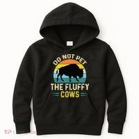 Do Not Pet The Fluffy Cows Funny Bison Yellowstone Park Kids Hoodie thumb 0