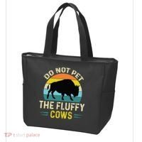 Do Not Pet The Fluffy Cows Funny Bison Yellowstone Park Tote Bag thumb 3