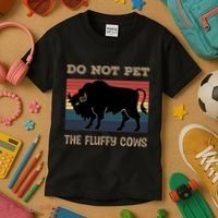 Do Not Pet The Fluffy Cows Kids T-Shirt thumb 3