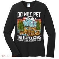 Do Not Pet The Fluffy Cows Bison Yellowstone National Park Women's Long Sleeve Shirt thumb 0