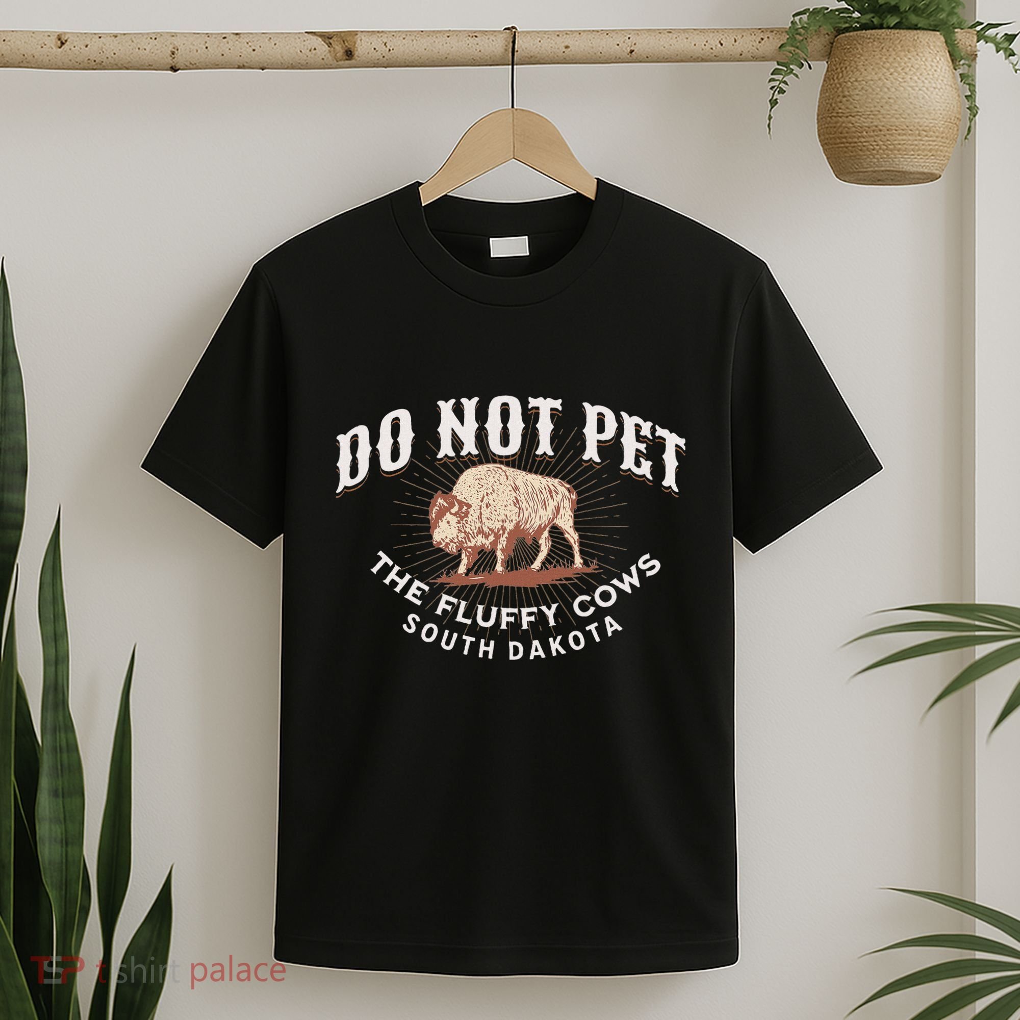 Do Not Pet The Fluffy Cows South Dakota Quote Funny Bison T-Shirt