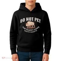 Do Not Pet The Fluffy Cows South Dakota Quote Funny Bison Kids Hoodie thumb 4