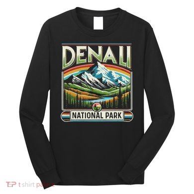 Denali National Park Scenic Retro Apparel Denali Long Sleeve Shirt