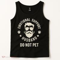 Do Not Pet Emotional Support Husband Funny Married Couple Tank Top thumb 2