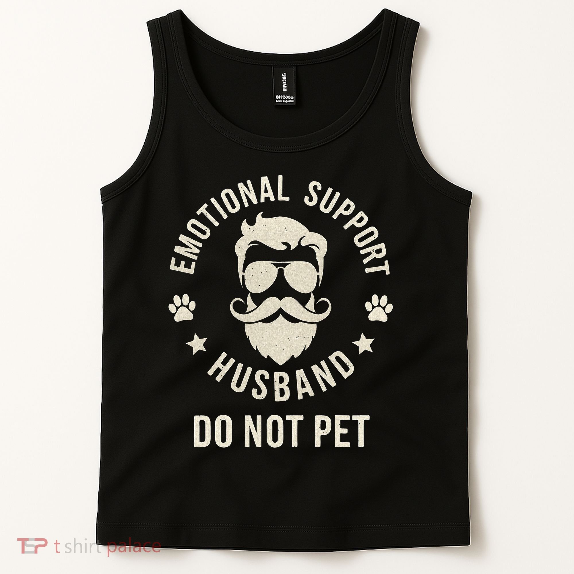 Do Not Pet Emotional Support Husband Funny Married Couple Tank Top