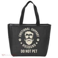 Do Not Pet Emotional Support Husband Funny Married Couple Tote Bag thumb 0