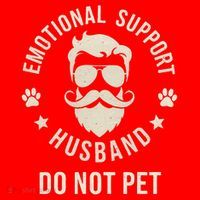 Do Not Pet Emotional Support Husband Funny Married Couple Santa Hat thumb 1