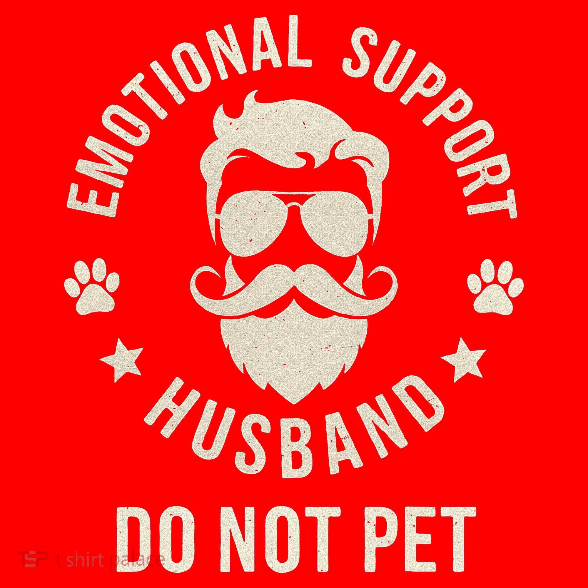 Do Not Pet Emotional Support Husband Funny Married Couple Santa Hat