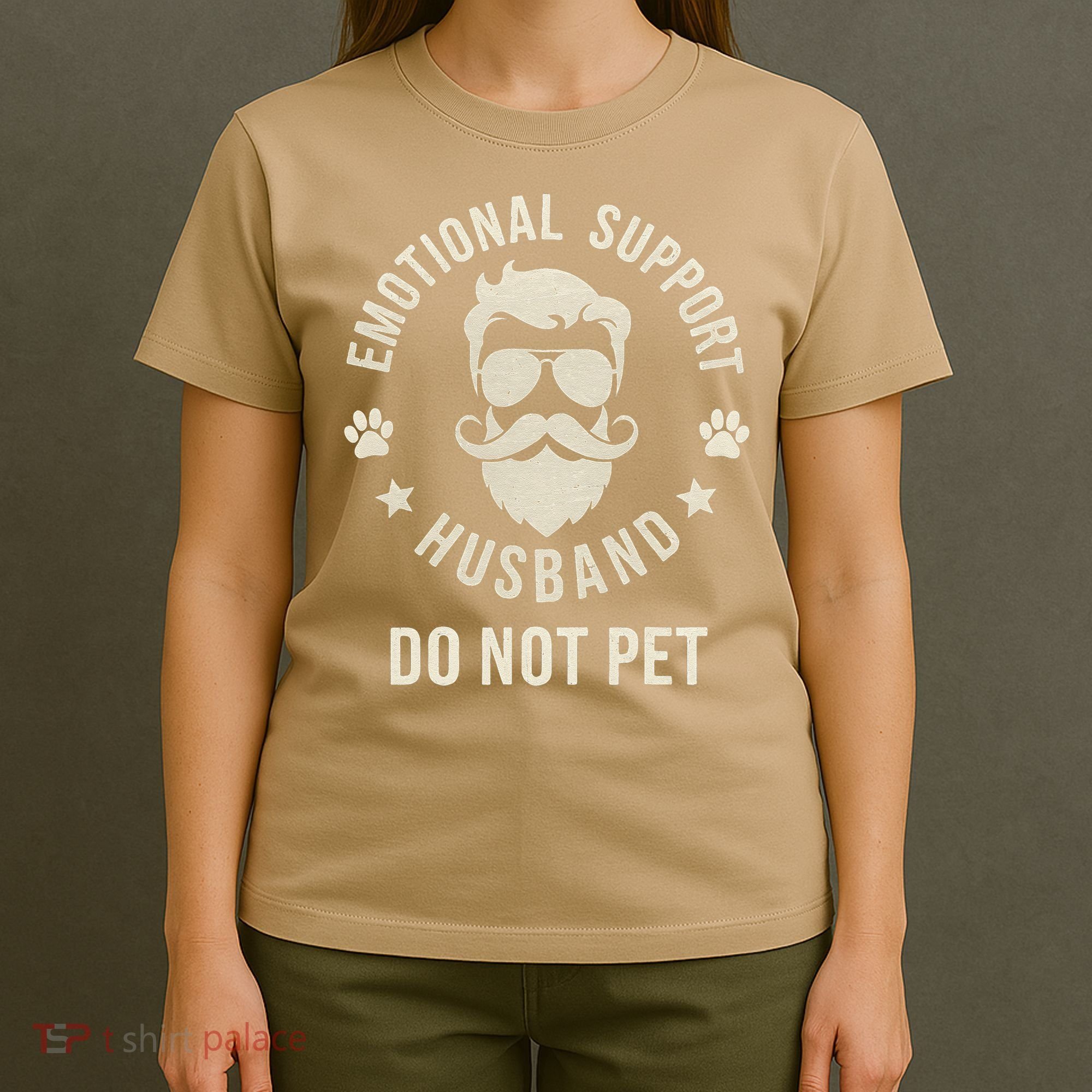 Do Not Pet Emotional Support Husband Funny Married Couple T-Shirt