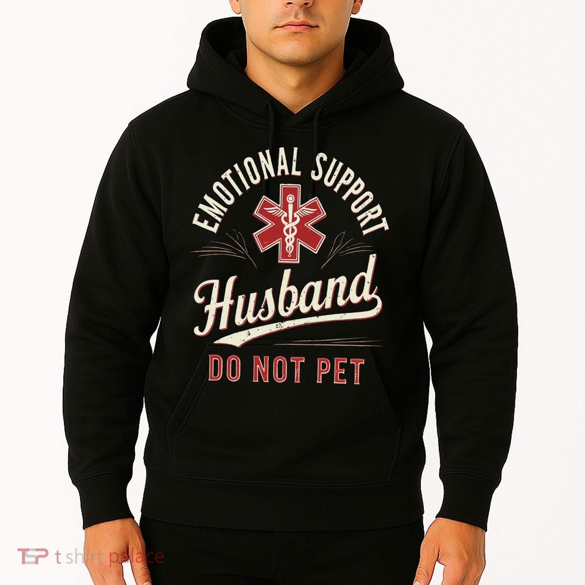 Do Not Pet Emotional Support Husband Funny Hoodie
