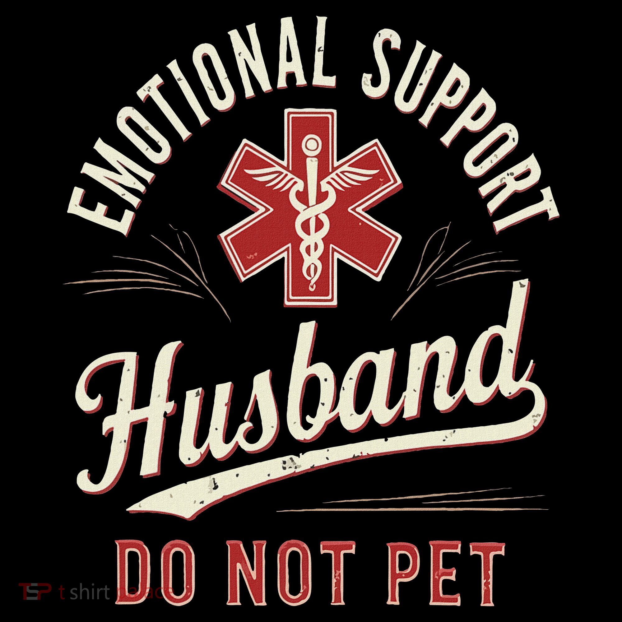 Do Not Pet Emotional Support Husband Funny Long Sleeve Shirt