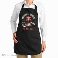 Do Not Pet Emotional Support Husband Funny Apron thumb 2
