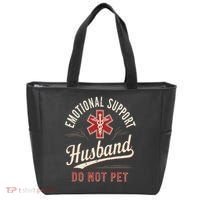 Do Not Pet Emotional Support Husband Funny Tote Bag thumb 0
