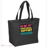 Do Not Pet Emotional Support Husband A Fun Couple Tote Bag thumb 2