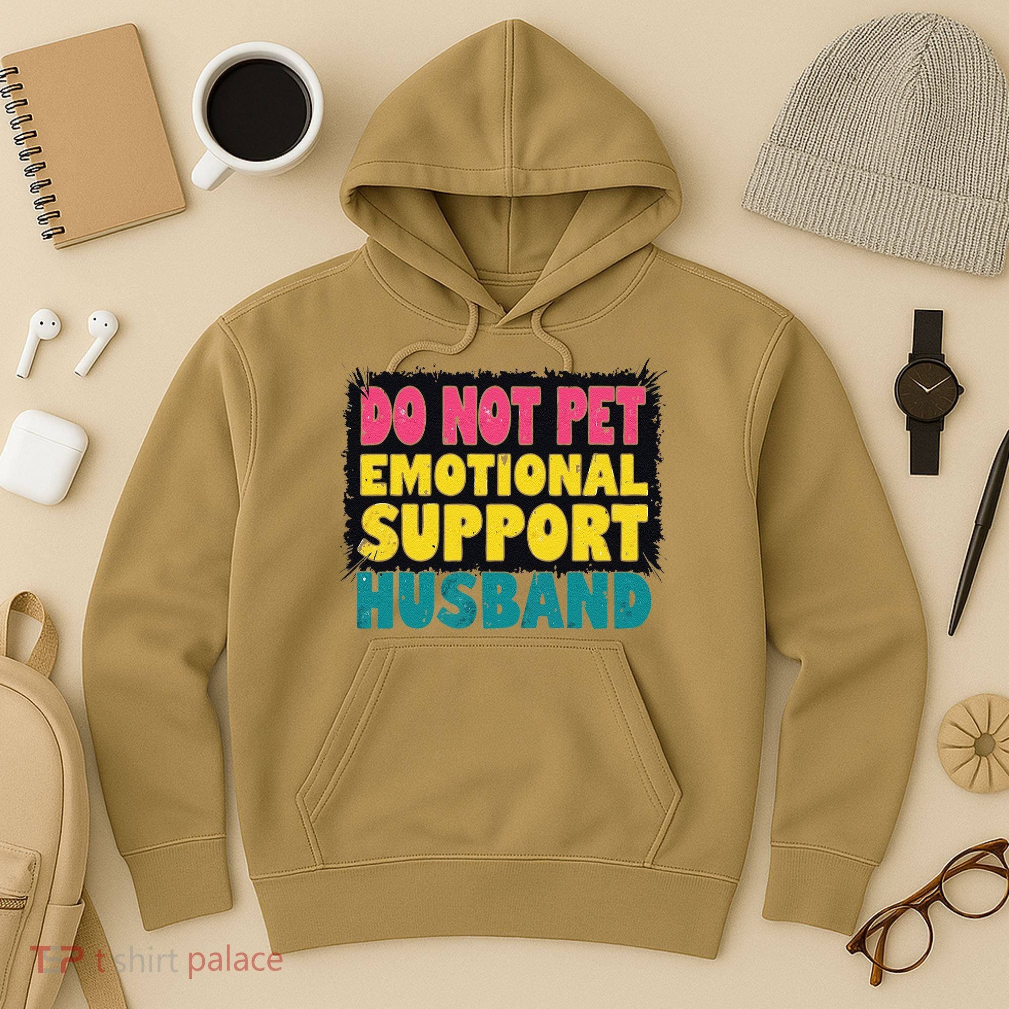 Do Not Pet Emotional Support Husband A Fun Couple Hoodie