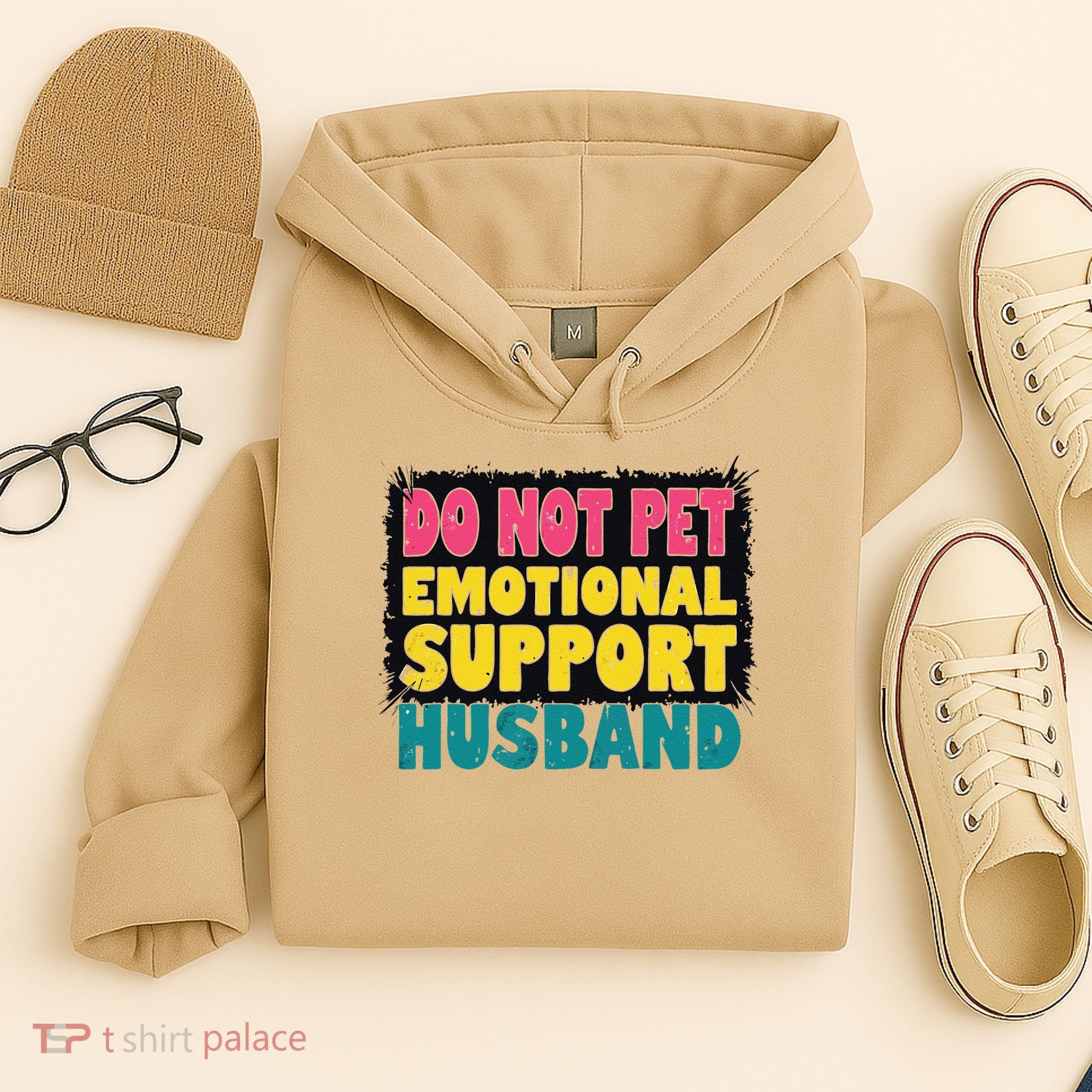 Do Not Pet Emotional Support Husband A Fun Couple Hoodie