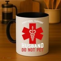 Do Not Pet Emotional Support Husband Coffee Mug thumb 4