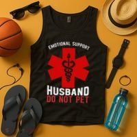 Do Not Pet Emotional Support Husband Tank Top thumb 4