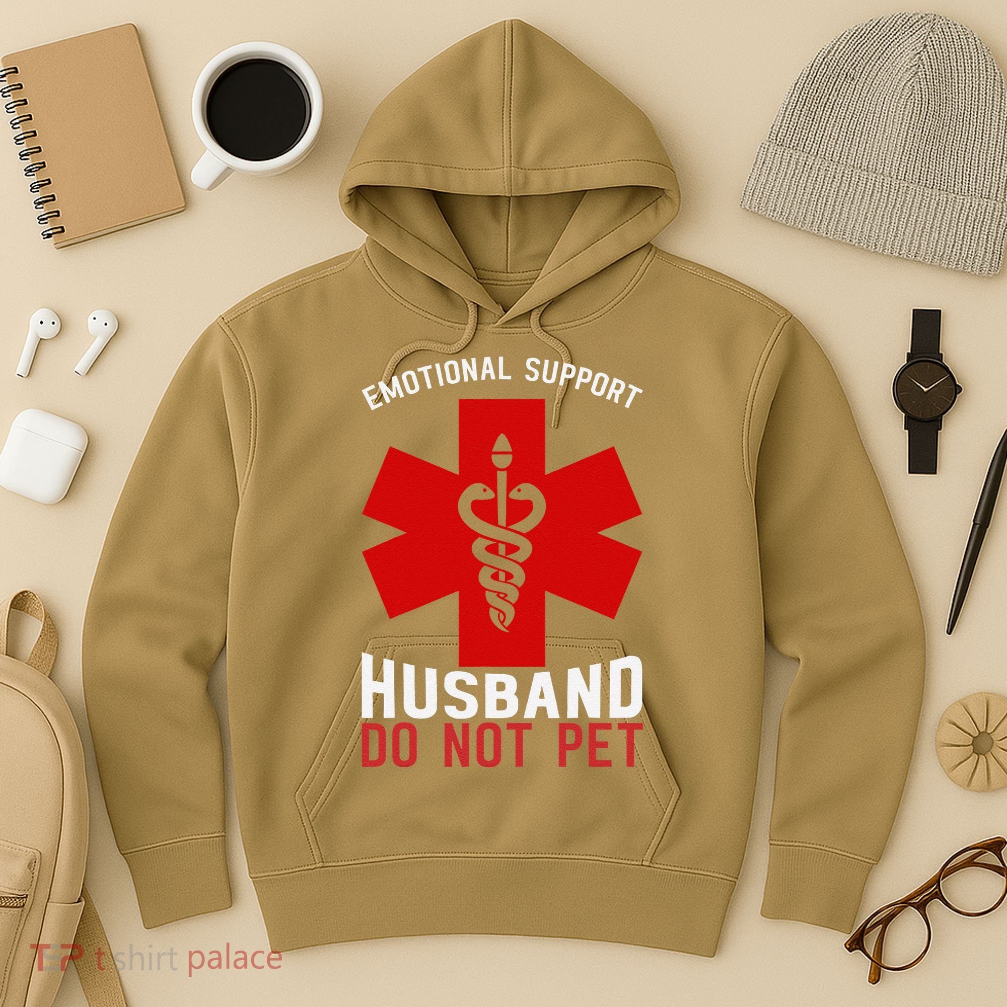 Do Not Pet Emotional Support Husband Hoodie