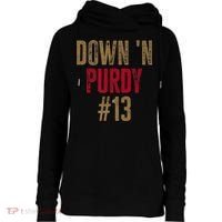 Down N Purdy San Francisco Football Playoffs Womens Funnel Neck Pullover Hood thumb 0