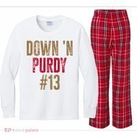 Down N Purdy San Francisco Football Playoffs Kids Long Sleeve Plaid Pajama Set thumb 0