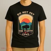 Do Not Pet The Fluffy Cows Funny Retro Yellowstone Park T-Shirt thumb 3