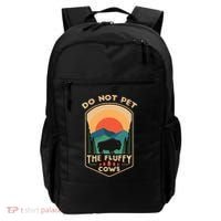 Do Not Pet The Fluffy Cows Funny Retro Yellowstone Park Backpack thumb 0