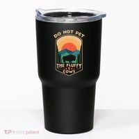 Do Not Pet The Fluffy Cows Funny Retro Yellowstone Park Tumbler thumb 0