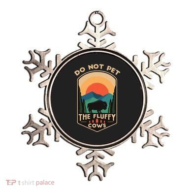 Do Not Pet The Fluffy Cows Funny Retro Yellowstone Park Ornament