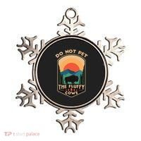Do Not Pet The Fluffy Cows Funny Retro Yellowstone Park Ornament thumb 0