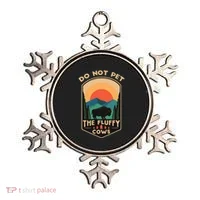 Do Not Pet The Fluffy Cows Funny Retro Yellowstone Park Ornament thumb 0