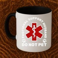 Do Not Pet Emotional Support Husband Funny Coffee Mug thumb 2
